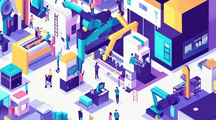Poster - Digital transformation in manufacturing, often referred to as Industry 4.0, integrates advanced technologies like IoT, AI, and robotics to increase efficiency and productivity.