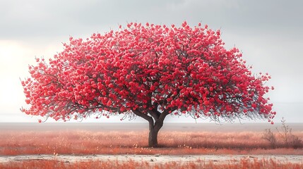 Peach Tree isolated on white background.