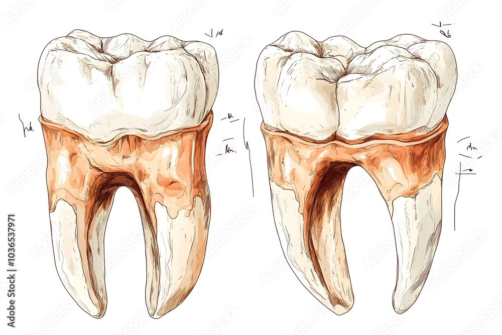 Detailed Schematic Diagram of Wisdom Tooth Impaction Conditions ...