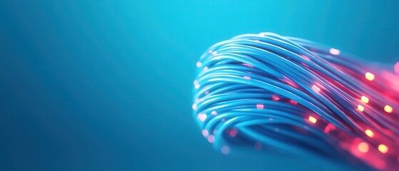 Poster - Abstract Blue and Red Fiber Optic Cables.