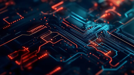 Poster - Computer circuit board, web design background. 
