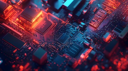 Poster - Computer circuit board, web design background. 