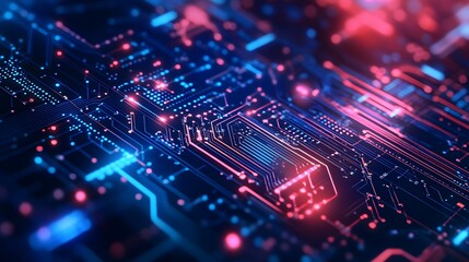 Poster - Computer circuit board, web design background. 