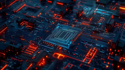 Poster - Computer circuit board, web design background. 