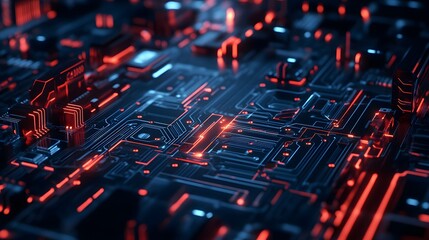 Poster - Computer circuit board, web design background. 