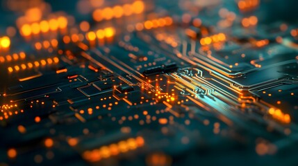 Poster - Computer circuit board, web design background. 