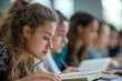 © Dhriti - Students studying with books in classroom, Generative AI
