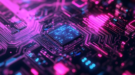 Poster - Computer circuit board, web design background. 