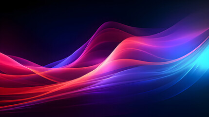 Canvas Print - Photo Glow Flow big neon wave background