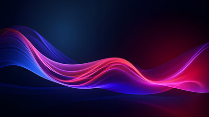 Canvas Print - Photo Glow Flow big neon wave background