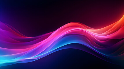 Canvas Print - Photo Glow Flow big neon wave background