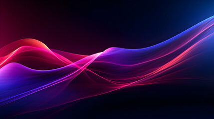 Canvas Print - Photo Glow Flow big neon wave background