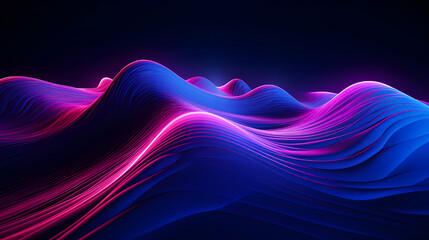 Canvas Print - Photo Glow Flow big neon wave background