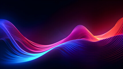Canvas Print - Photo Glow Flow big neon wave background