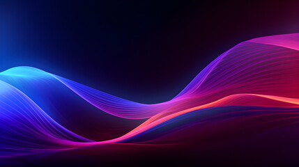 Canvas Print - Photo Glow Flow big neon wave background
