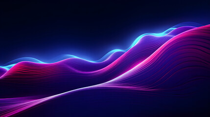 Canvas Print - Photo Glow Flow big neon wave background