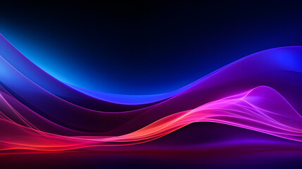 Canvas Print - Photo Glow Flow big neon wave background