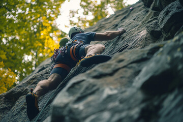 rock climbing in michigan close up