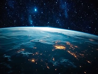 Wall Mural - a view of the earth from space at night