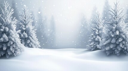 Wall Mural - winter christmas scenic background with copy space.