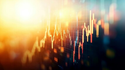 Abstract stock market data with a warm light background.