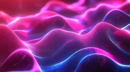 Poster - Futuristic Abstract Background Featuring Flowing Energy Light Lines