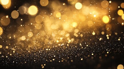 Poster - Glittering Vintage Light Background in Gold and Black with a Defocused Effect