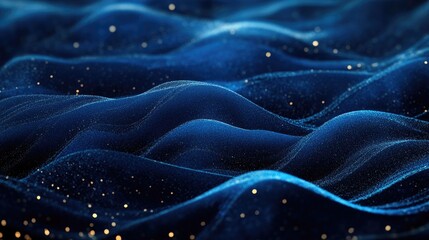 Poster - Elegant abstract blue background featuring glitter and flowing wave patterns