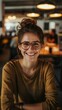 © KerXing - Portrait of a smiling journalist in a newsroom, dedicated to uncovering stories and sharing information with integrity and empathy.