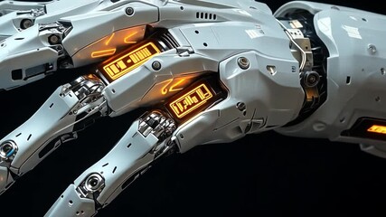 Poster - This robotic hand displays advanced mechanics with illuminated features, showcasing technology. Prosthesis