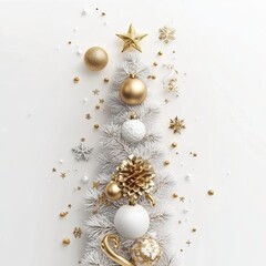 merry christmas and happy new year holiday white banner illustration. xmas design with realistic 3d 