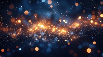 Poster - A colorful array of shimmering lights creates a vibrant atmosphere in a dark setting during an evening event