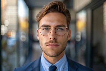 A businessman making direct eye contact with the camera, projecting confidence and reliability.