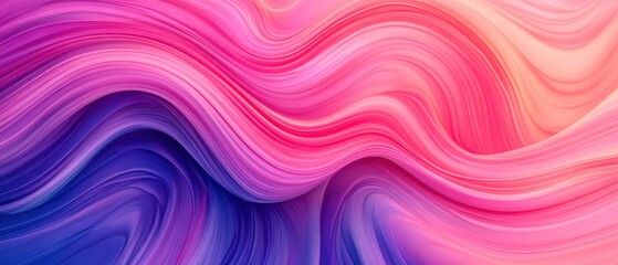 Aufkleber - Abstract wave pattern with pink and purple hues, creating a smooth and flowing design, perfect for backgrounds and textures.