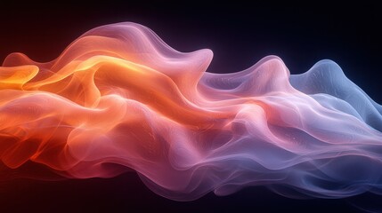 Poster - Colorful abstract wave patterns flowing through the darkness, creating a mesmerizing visual effect
