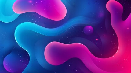 a futuristic 2D wallpaper with glowing neon shapes