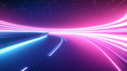 a futuristic 2D wallpaper with neon circular forms