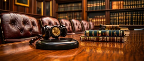 This image captures a legislative meeting setting focused on pollution issues, featuring a gavel, official documents, and a professional environment.