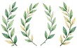 © ASGraphicsB24 - Watercolor green laurel wreaths set. Hand drawn illustration.