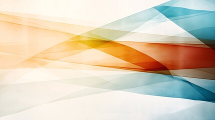 Poster - Abstract Layers of Color: A captivating abstract design of overlapping layers of translucent fabric, showcasing a vibrant palette of blue, orange, and yellow hues.