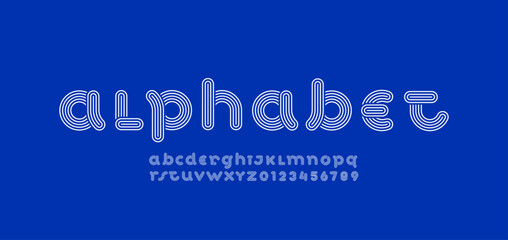 Poster - alphabet striped decorative art font