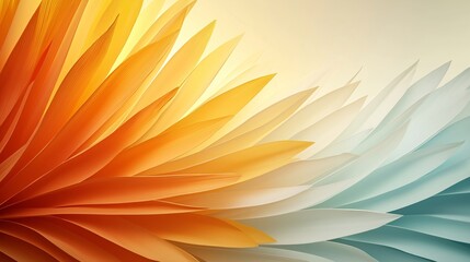 Poster - Abstract Sunburst: A vibrant symphony of hues, warm orange to cool blue, unfolds in an abstract sunburst pattern. The image captures the essence of light and movement.