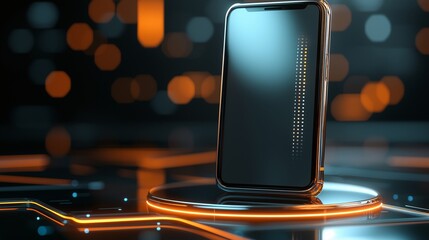 Poster - Futuristic Smartphone on Tech Display 
