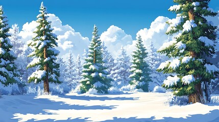 Wall Mural - Winter landscape in the mountains.