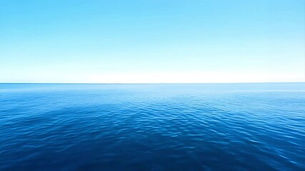 ocean horizon, deep blue sea, calm waters, endless expanse, clear sky, minimalist seascape