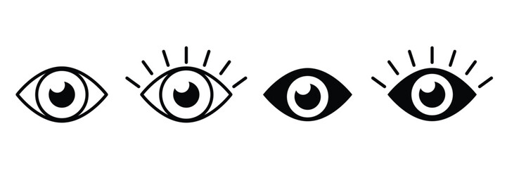 Poster - eye icon set. simple eye icon, eyesight symbol , eye, view, vision icons. isolated on white backgrou