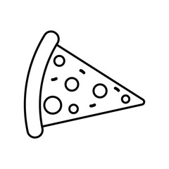 Poster - Pizza slice icon. Symbols of Italian cheese pizza and pepperoni slices. vector line icon for your website, mobile, presentation, linear pictogram isolated on white background.