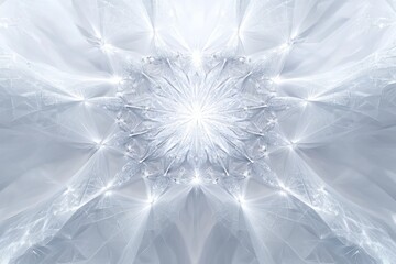 Aufkleber - Delicate, intricate geometric patterns resemble snowflakes, creating a luminous winter effect filled with light and texture. Generative AI