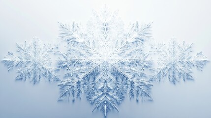 Poster - Delicate, symmetrical snowflake-like shapes form on a smooth surface, showcasing the beauty of winter's design and frost. Generative AI