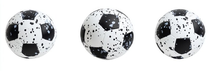 Wall Mural - Classic black and white soccer ball, prominently featuring traditional patch design, isolated against a clean background for focus.